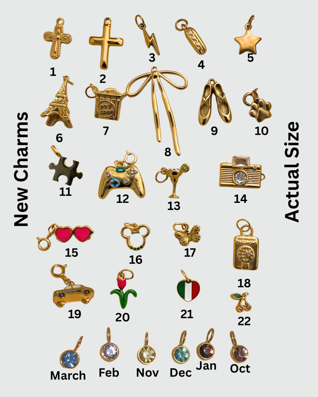 Personalized Gold Charm Bracelet