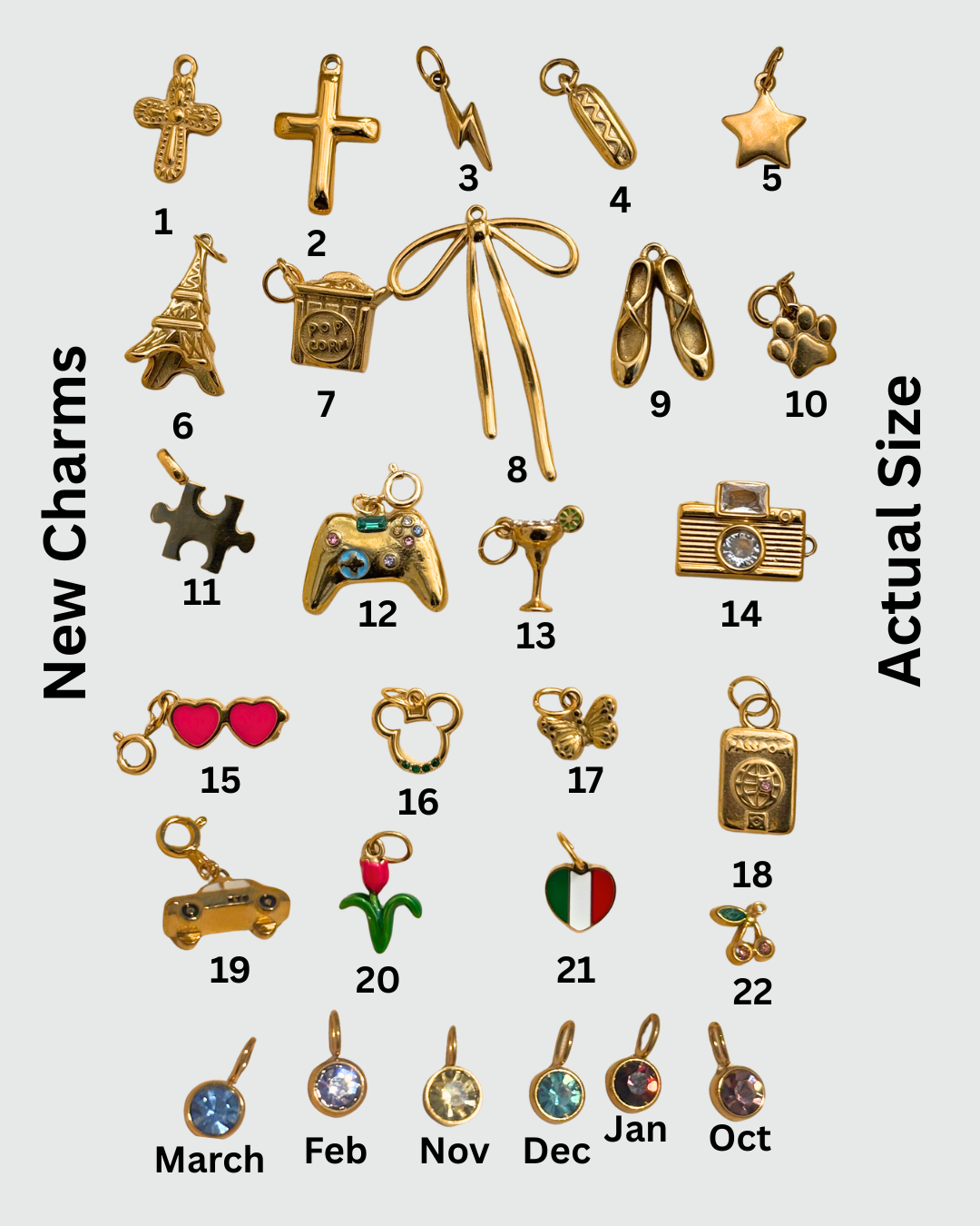 Personalized Gold Charm Bracelet