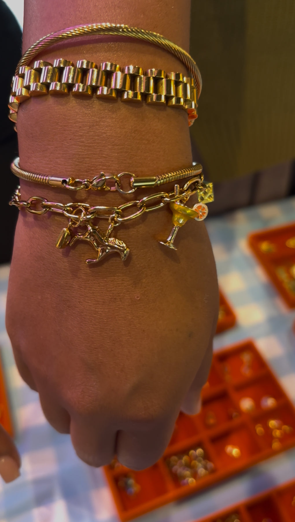 Personalized Gold Charm Bracelet