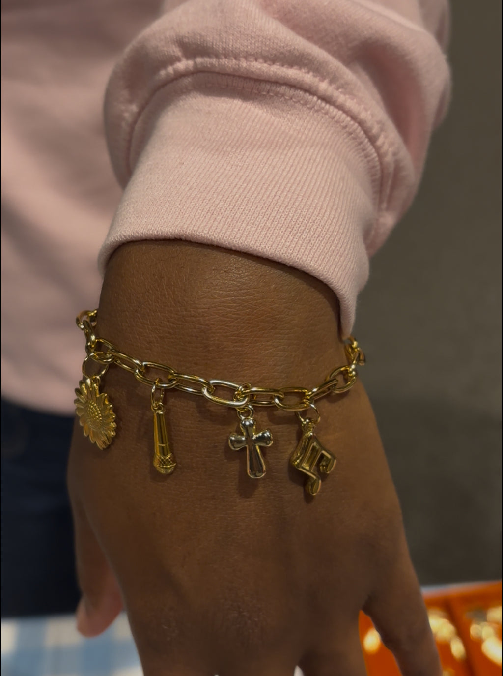 Personalized Gold Charm Bracelet